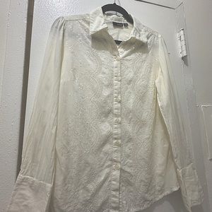 Embroidered button down